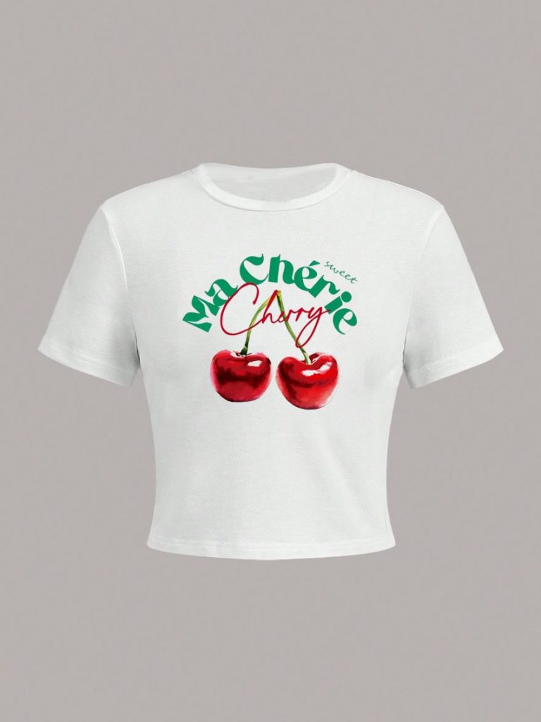 Multicolor Heart Print V-Neck Tee