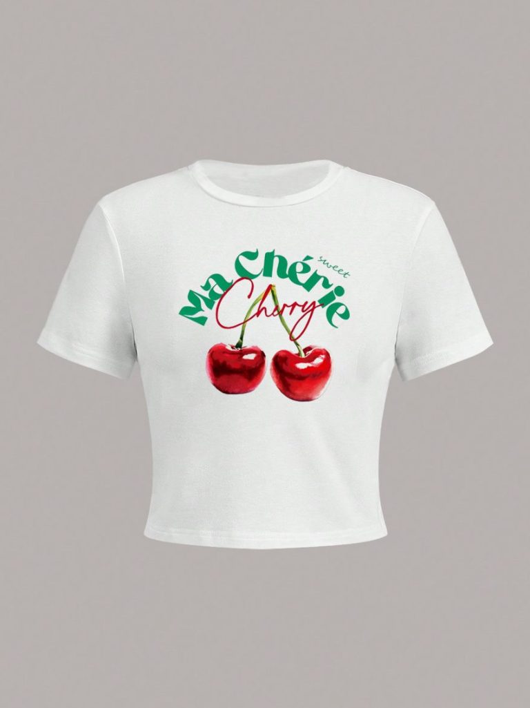 Multicolor Heart Print V-Neck Tee