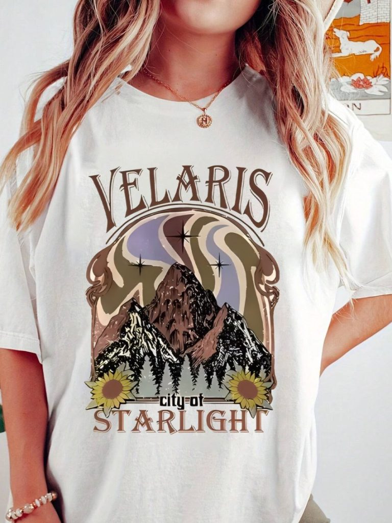 Yellow Star Print V-Neck Tee