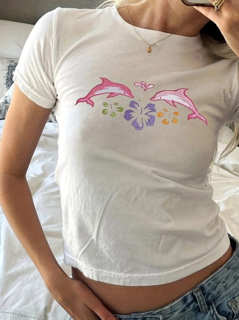 Butterfly Print Square Tee