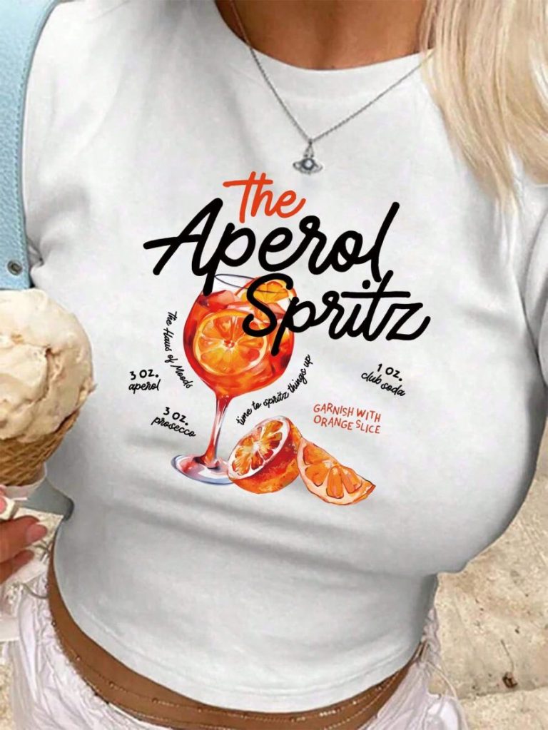 Orange Skull Print Crew Top