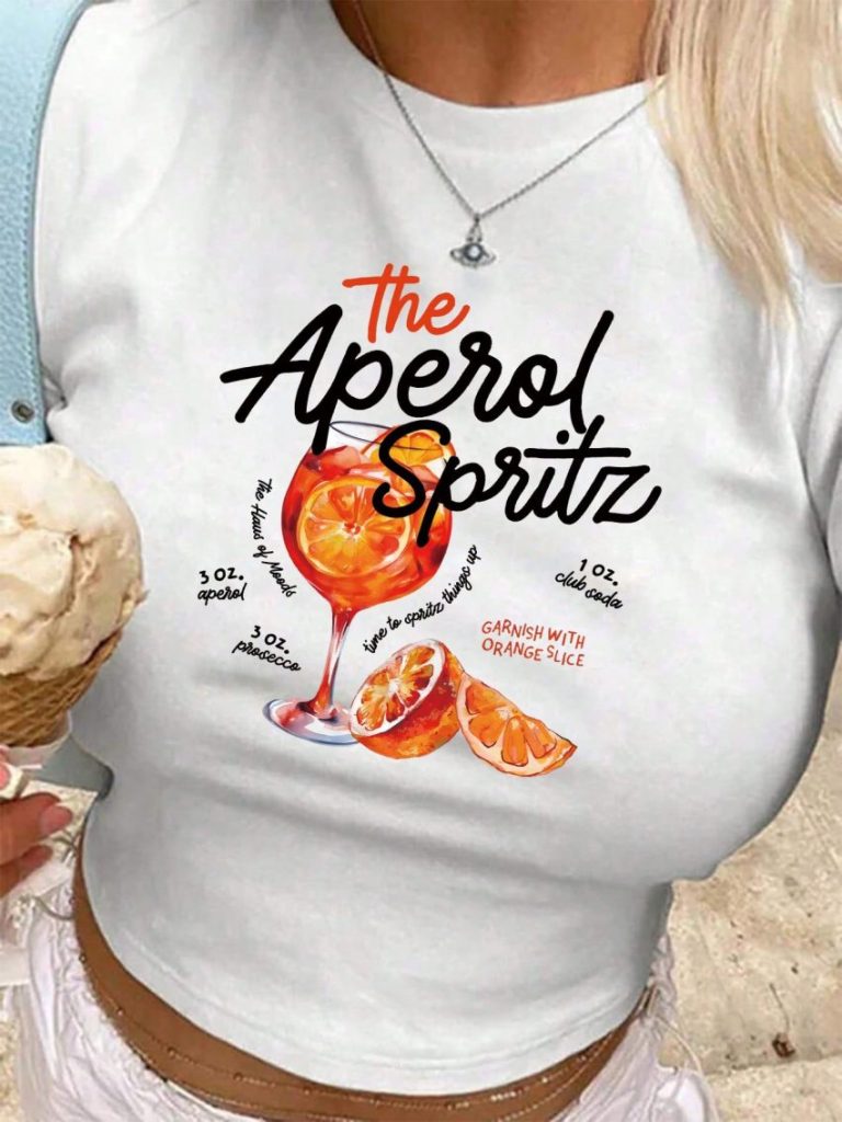 Orange Skull Print Crew Top