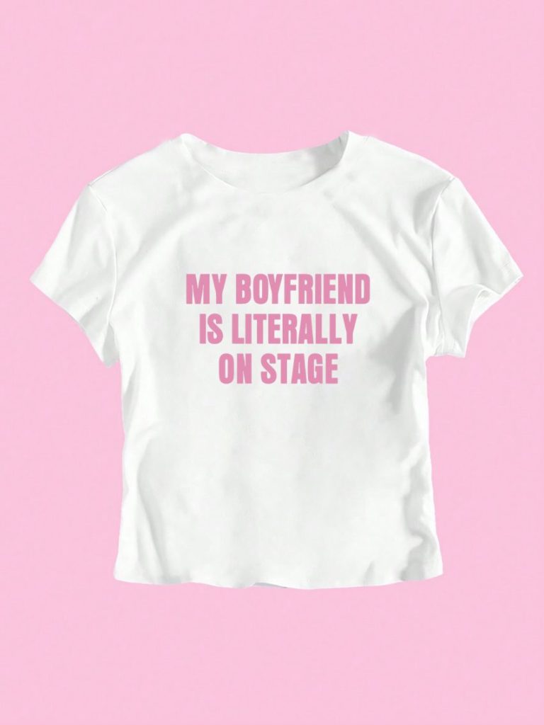 Pink Heart Print Crew Tee