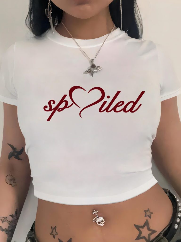 White Heart Print Off-Shoulder Top