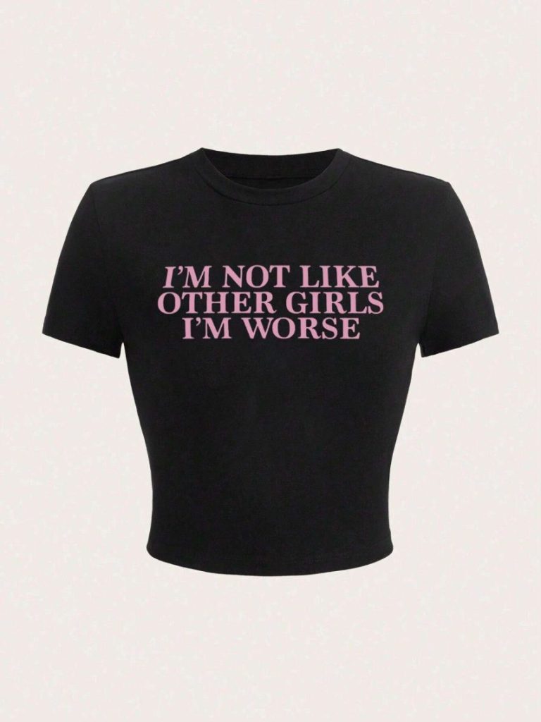 Purple Letter Print Tee