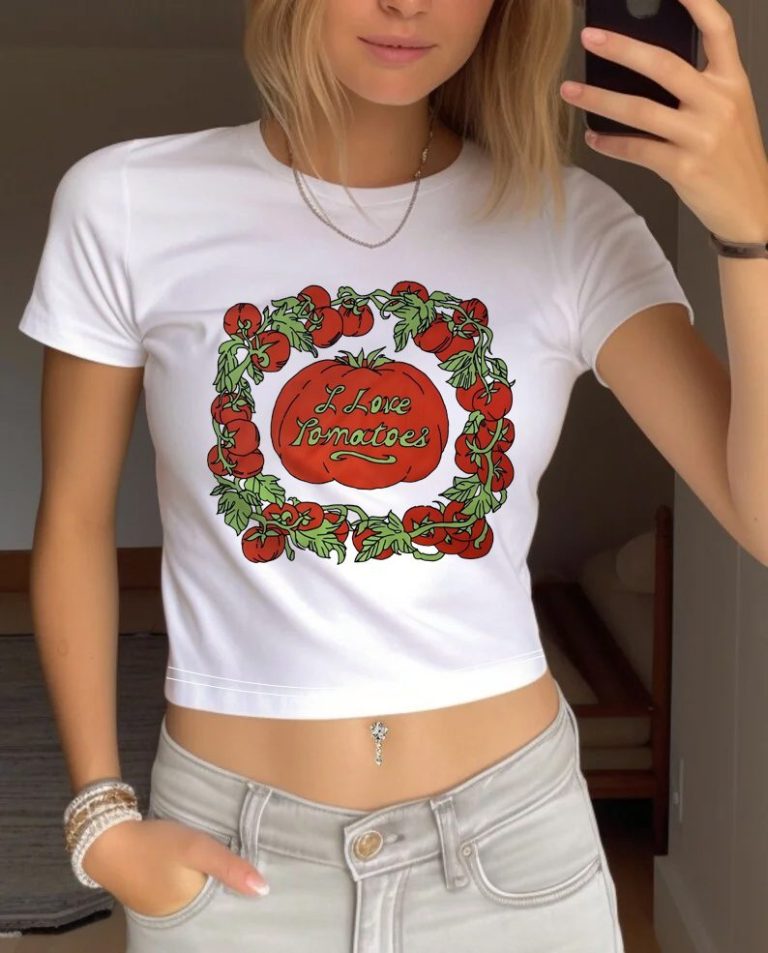 Red Floral Print Crew Tee