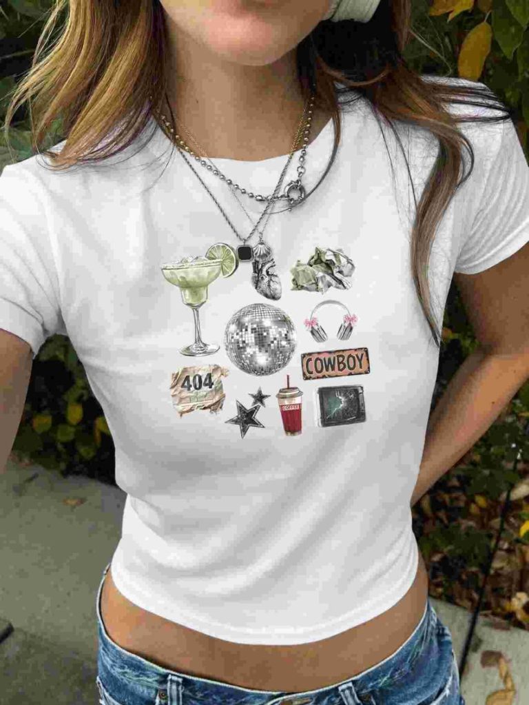 White Music Print Tee