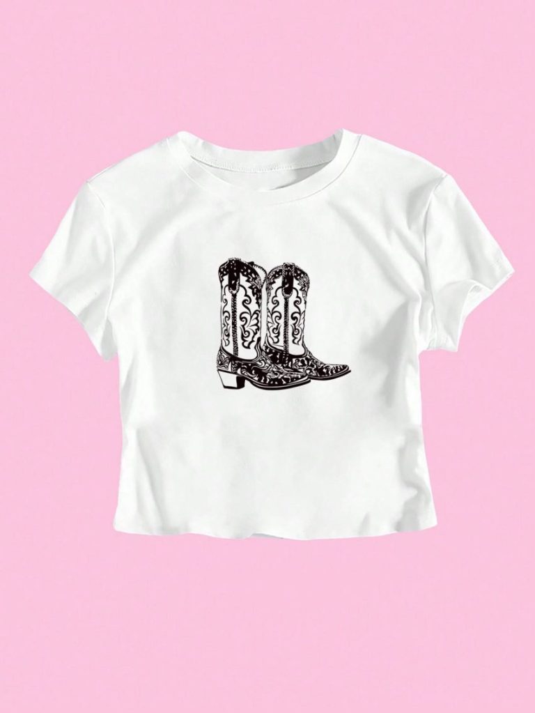 Black Heart Print Collared Tee