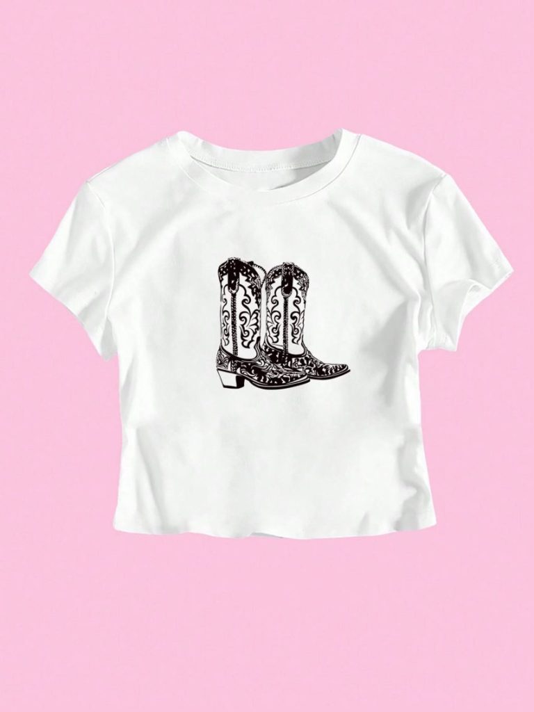 Black Heart Print Collared Tee