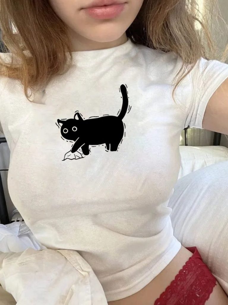 Cat Graphic Cotton Tee