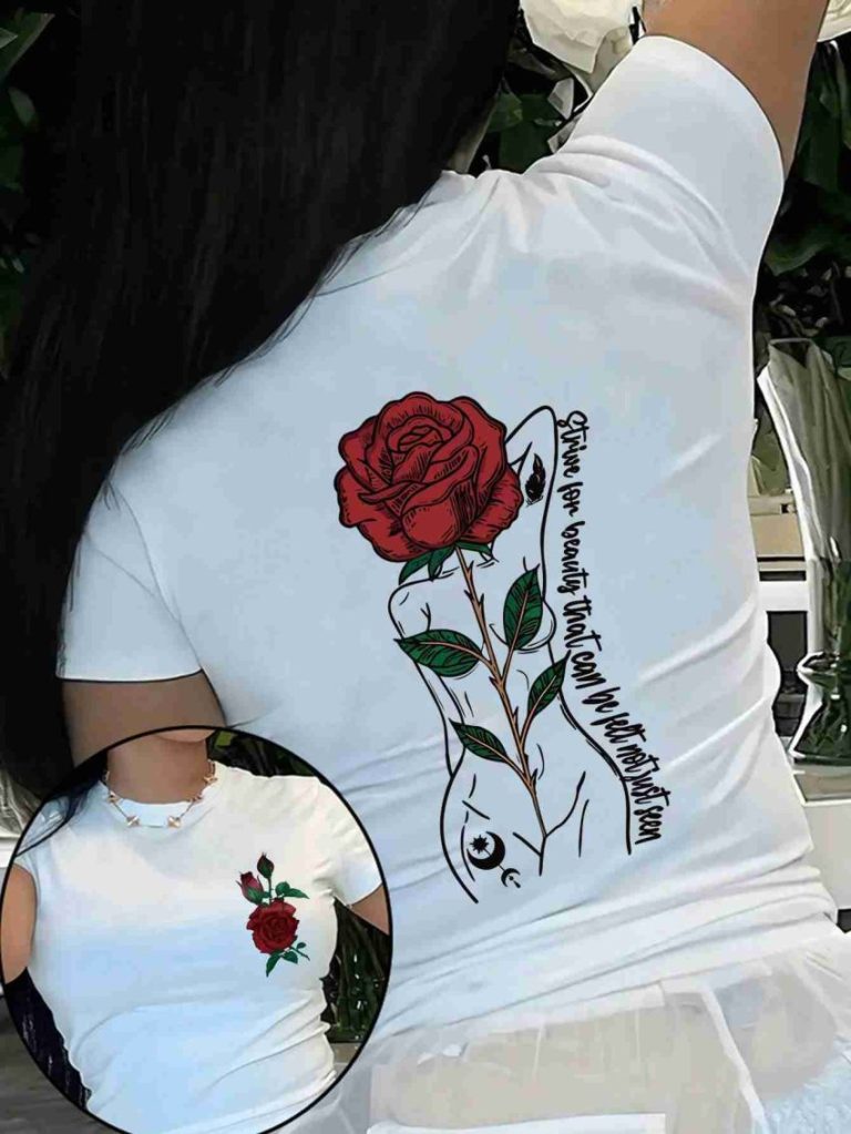 Rose Quote Cotton Tee