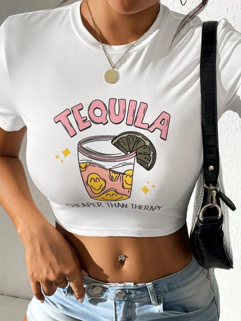 Tequila Crop Graphic Tee
