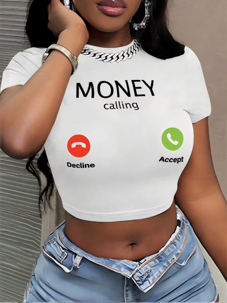 Money Calling White Crop Top