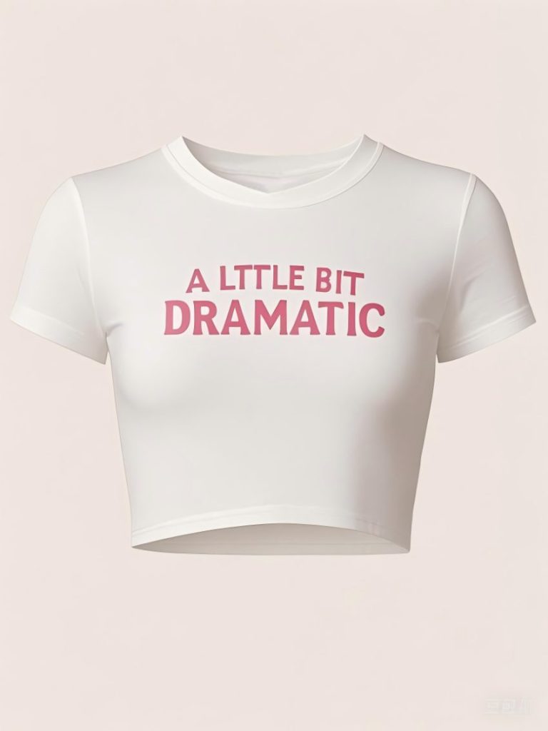 Dramatic Slogan Crop Tee
