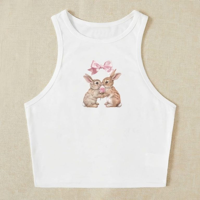 Bunny Bow Graphic Tank