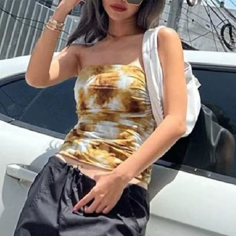 Yellow Abstract Print Tank Top