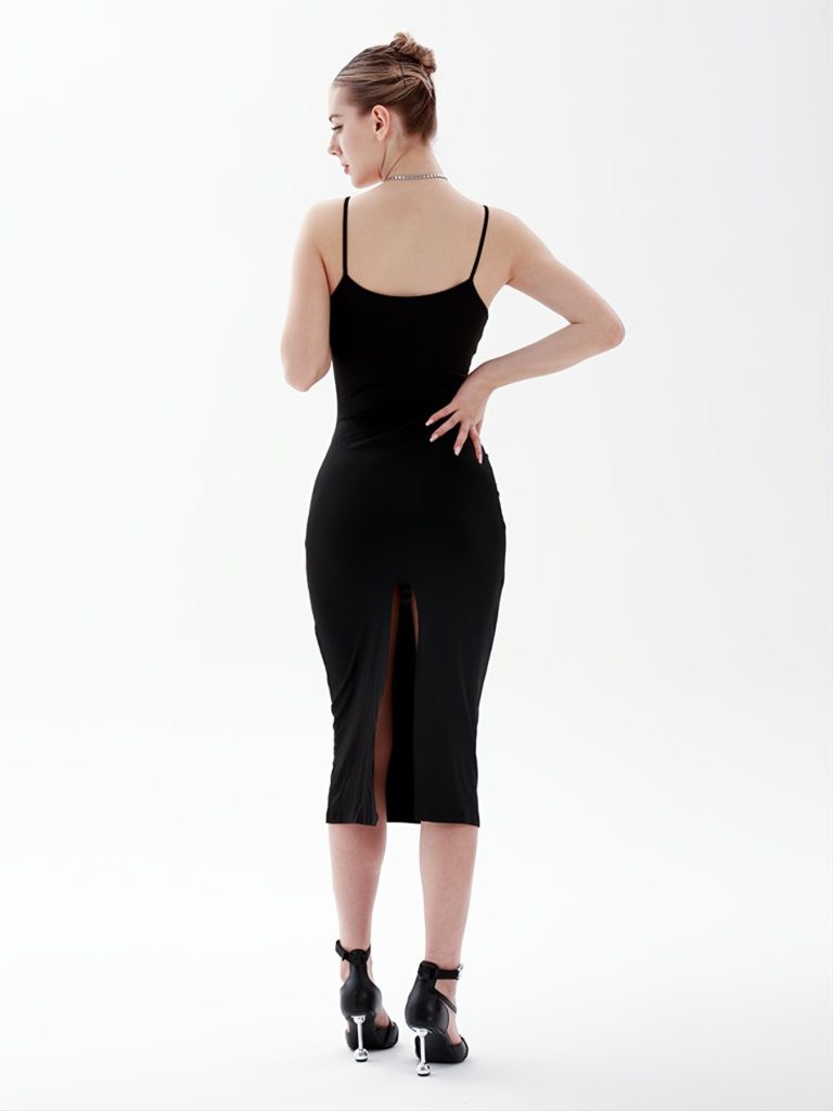 Black Spaghetti-Strap Maxi Dress