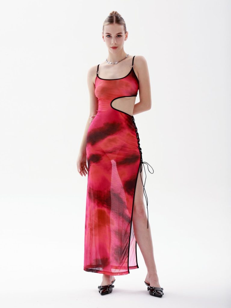 Rose Tie-Dye Maxi Dress