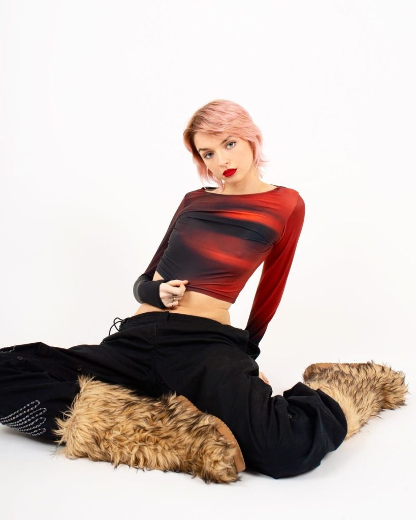 Red Knit Halter Loungewear Set