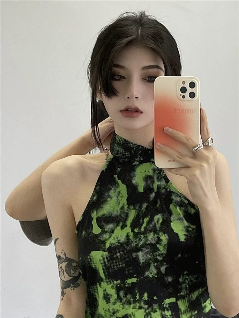 Camo Print Halter Neck Top