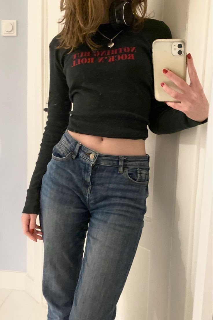 Rock N Roll Graphic Long-Sleeve Top