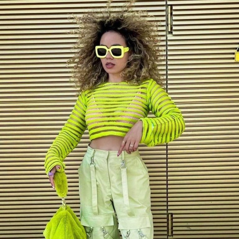 Neon Green Knit Crop Top