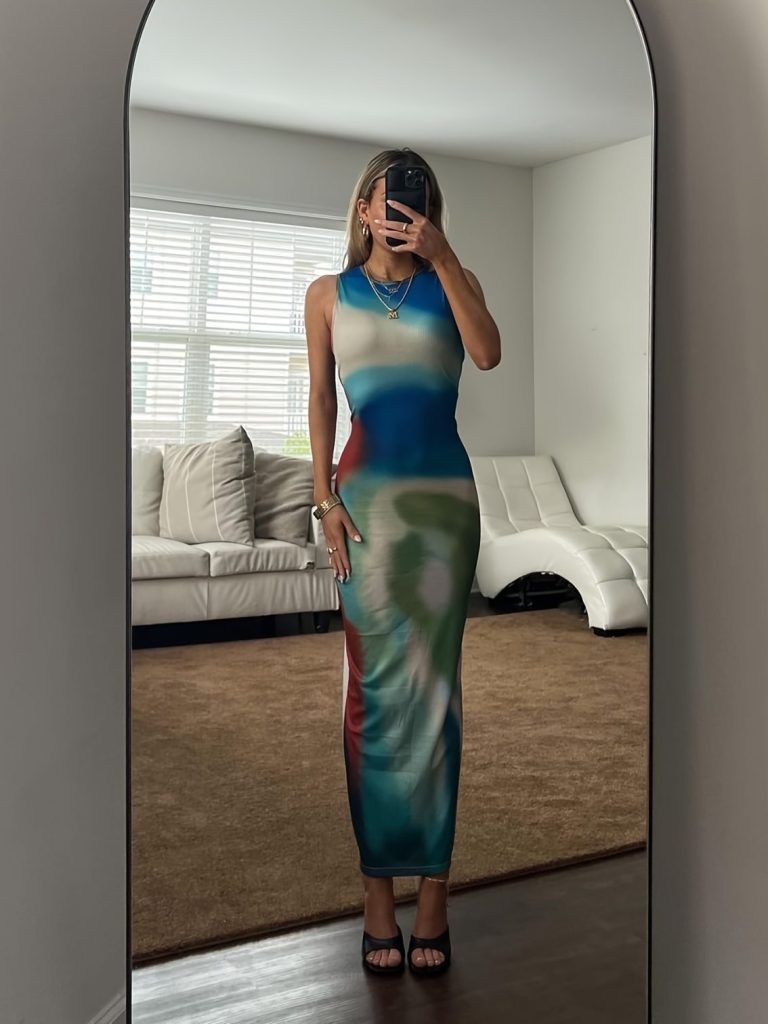 Halter Print Maxi Dress