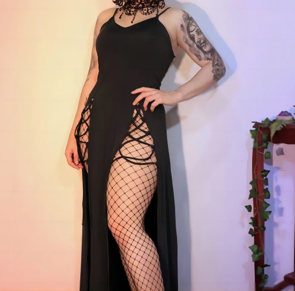 Black Strapless Cutout Maxi Dress