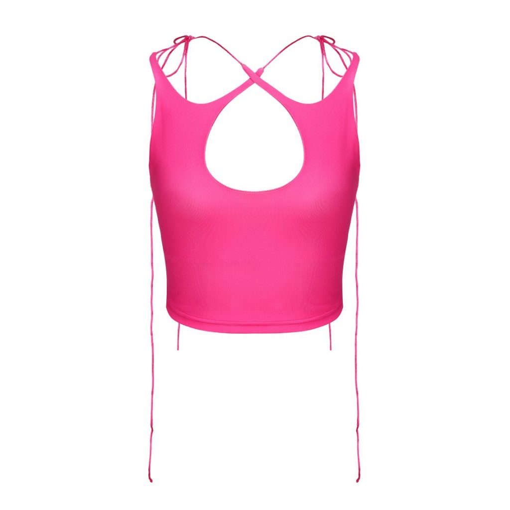 Pink Marble-Print Tank Top