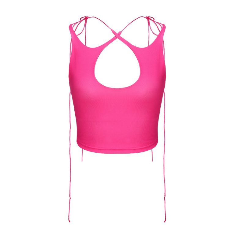 Pink Marble-Print Tank Top
