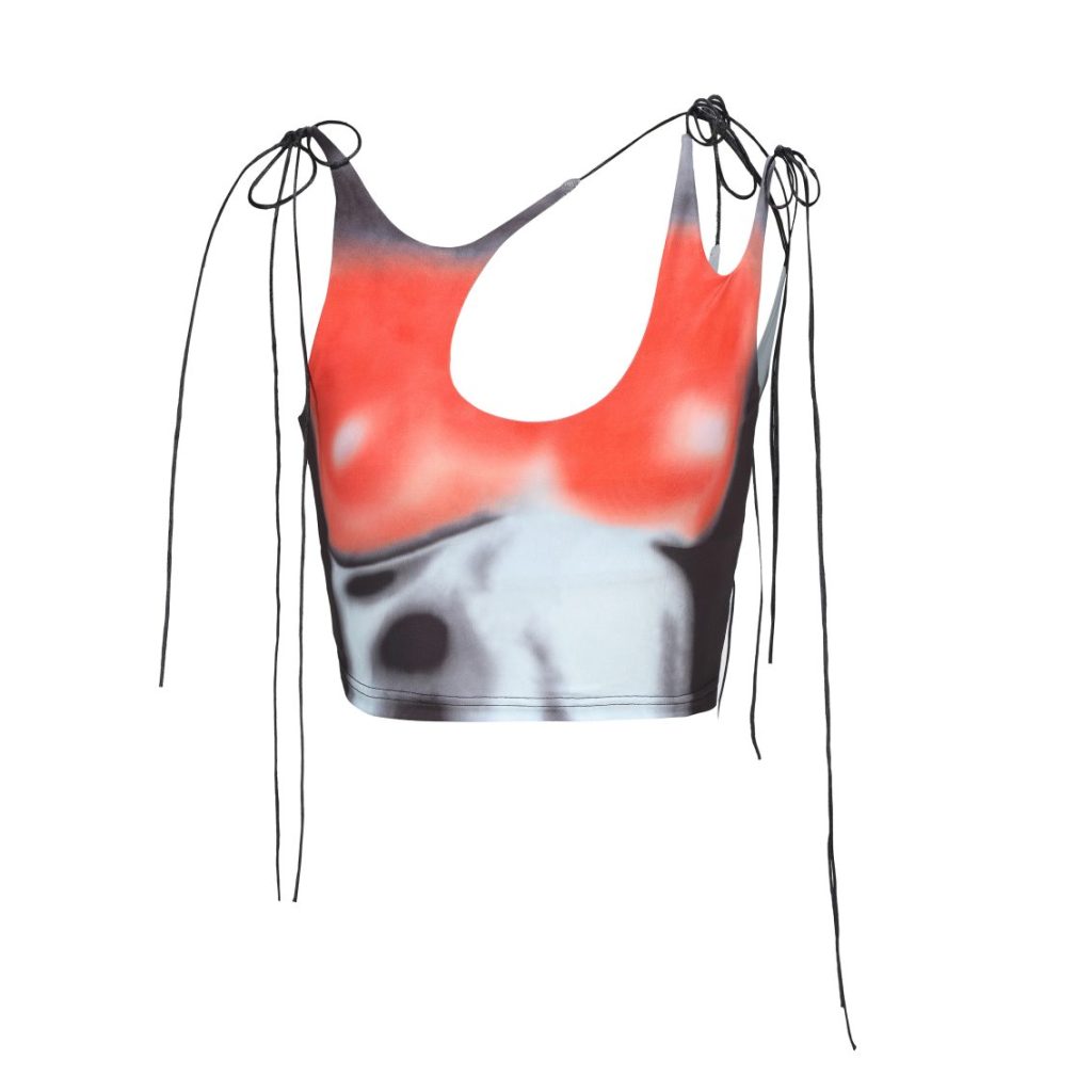 Red Tie-Back Triangle Bikini Top