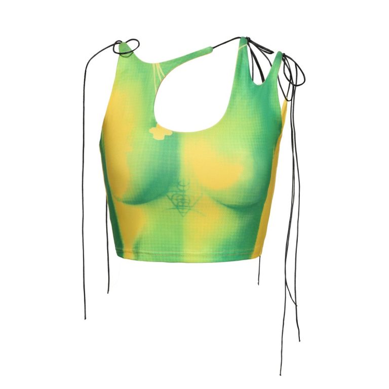 Green Tie-Back Triangle Bikini Top