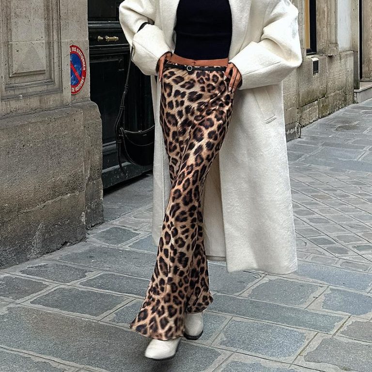 Leopard Print Mermaid Flare Pants